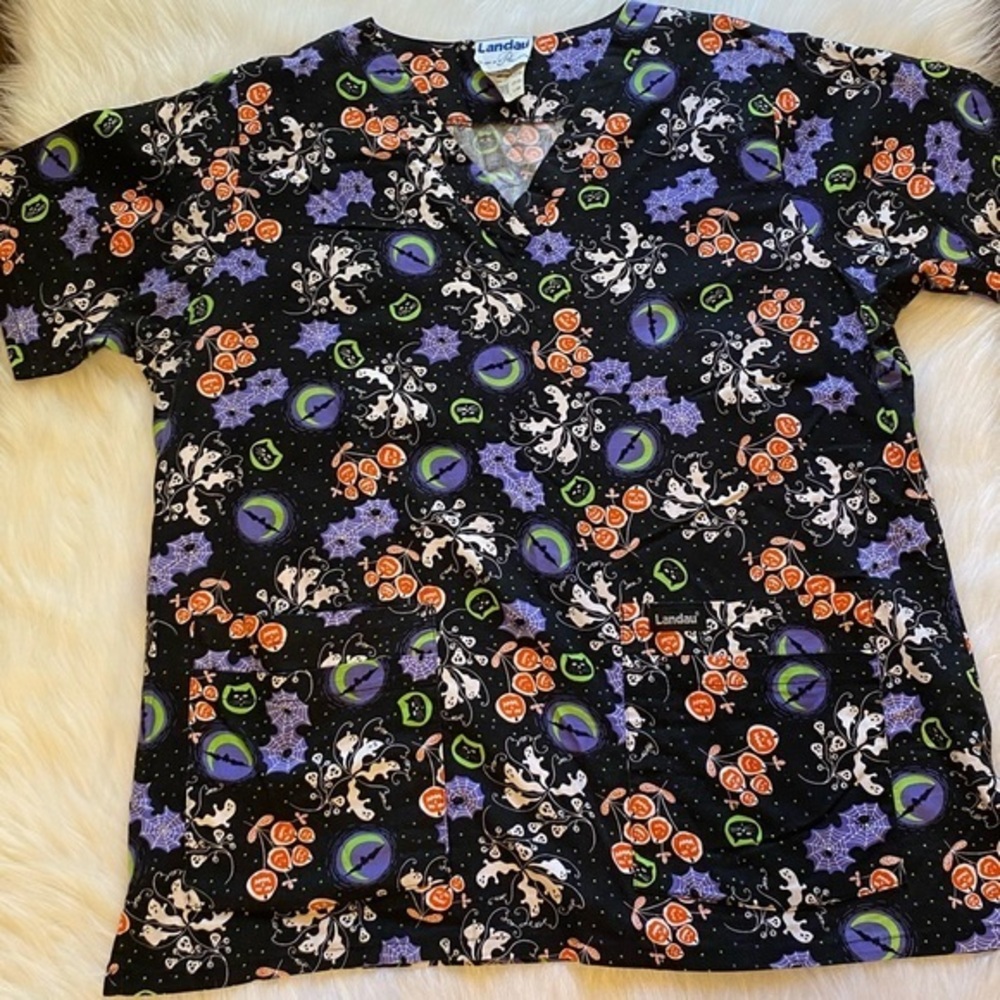 Landau Halloween Women's Scrub‎ Top